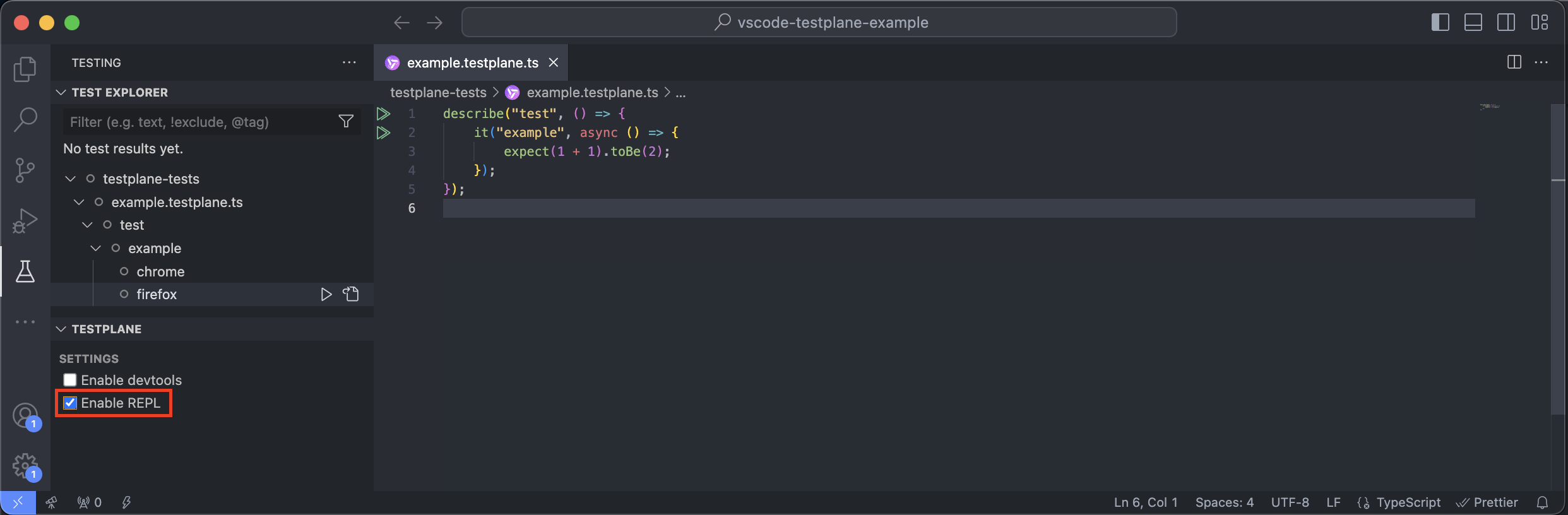 Enabling the REPL option